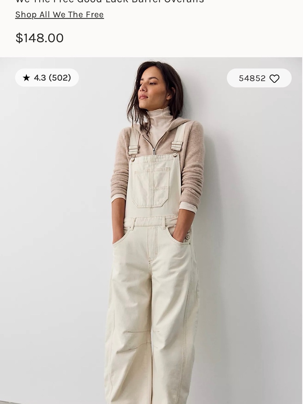 Free People Cream overall